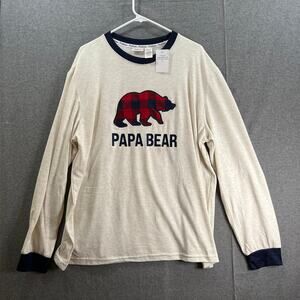 Dearfoams Papa Bear Cozy Shirt Adult Size XL Long Sleeve Shirt Mens